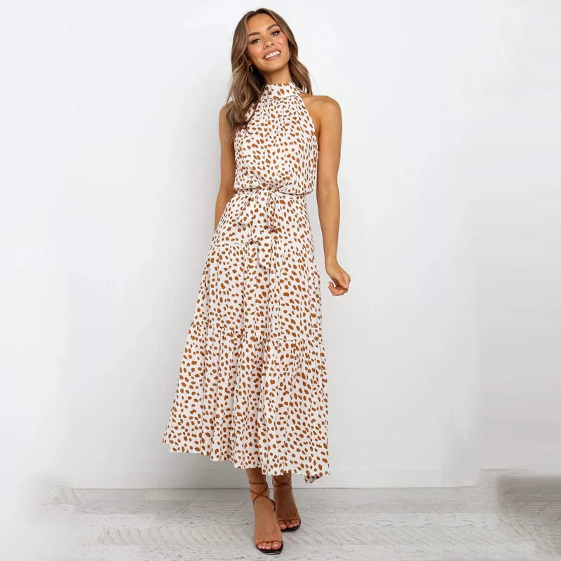 Vestido Halter Mujer Lunares Elegante-Melviana-