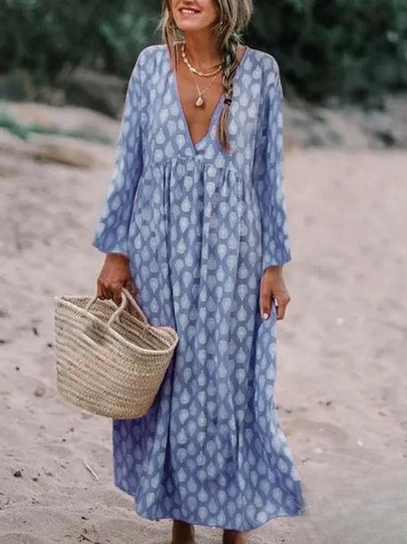 Vestido Mujer V Cuello Ligero-Melviana-