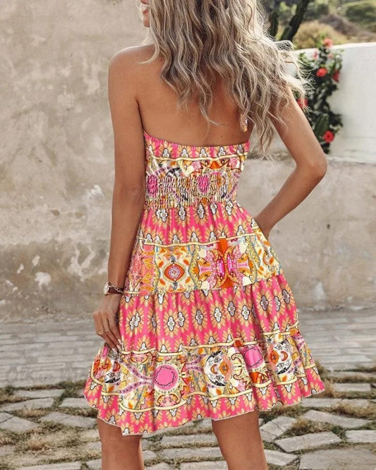 Vestido Mujer Ligero Tribal Fruncido-Melviana-