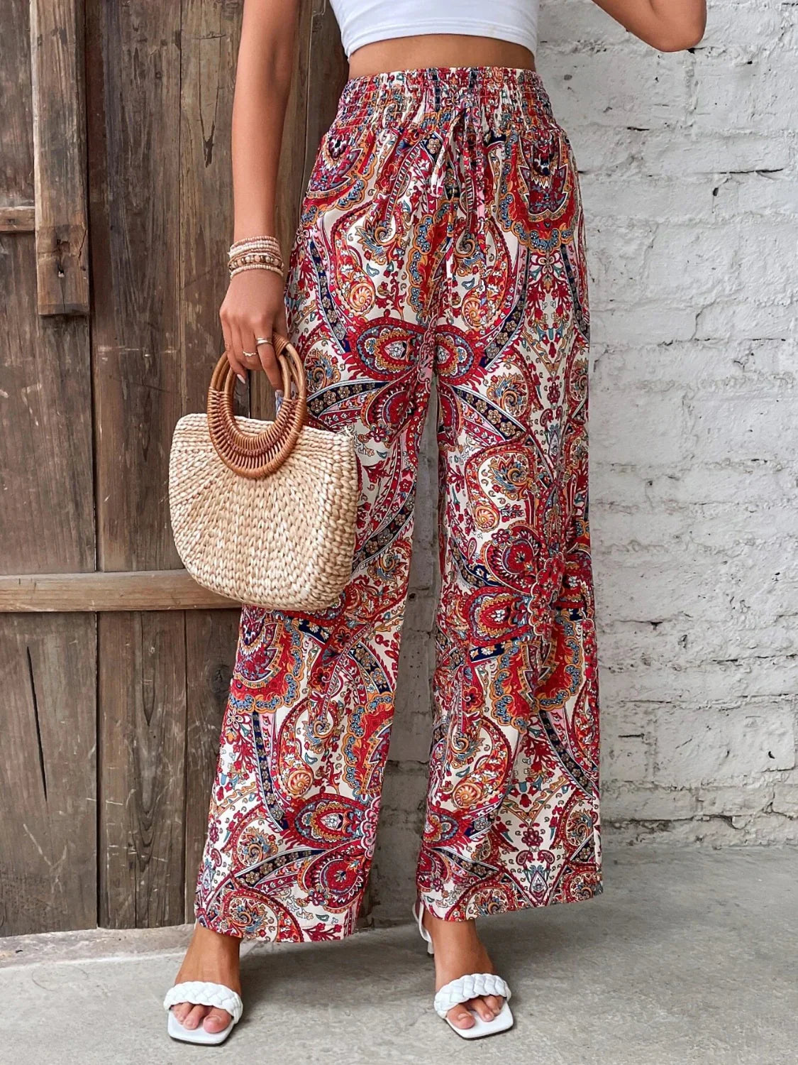 Pantalones Anchos Mujer Tela Elegante-Melviana-