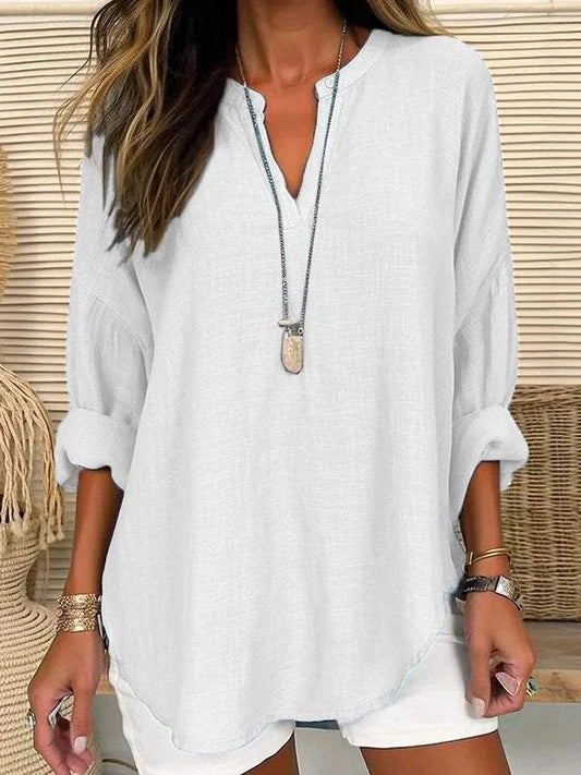 Camisa Mujer Cuello en V Elegante-Melviana-