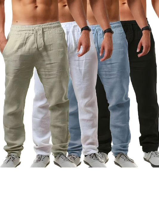 Pantalón Casual Hombre Lino Elegante-Melviana-