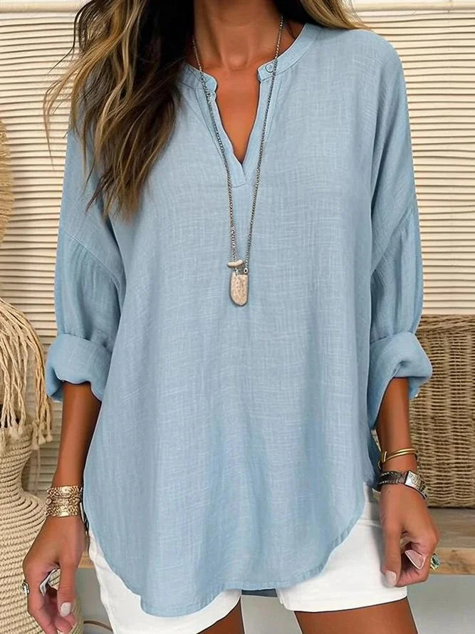 Camisa Mujer Cuello en V Elegante-Melviana-
