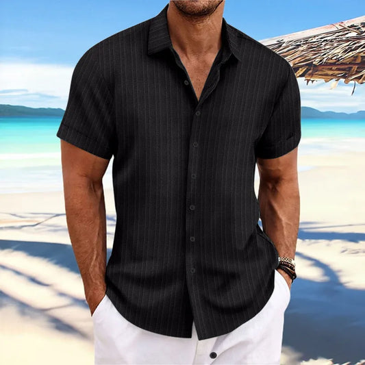 Camisa Hombre Tejido Transpirable Elegante-Melviana-
