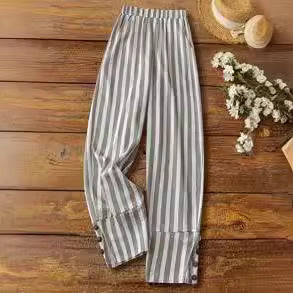 Pantalones Elegantes Mujer Botones Confort-Melviana-