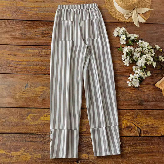 Pantalones Elegantes Mujer Botones Confort-Melviana-
