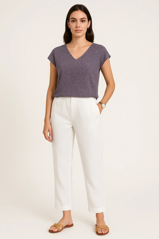 Pantalón Mujer Algodón Lino Holgado-Melviana-