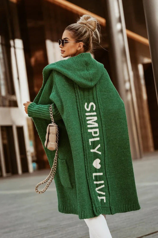 Cárdigan Mujer Capucha Elegante-Melviana-