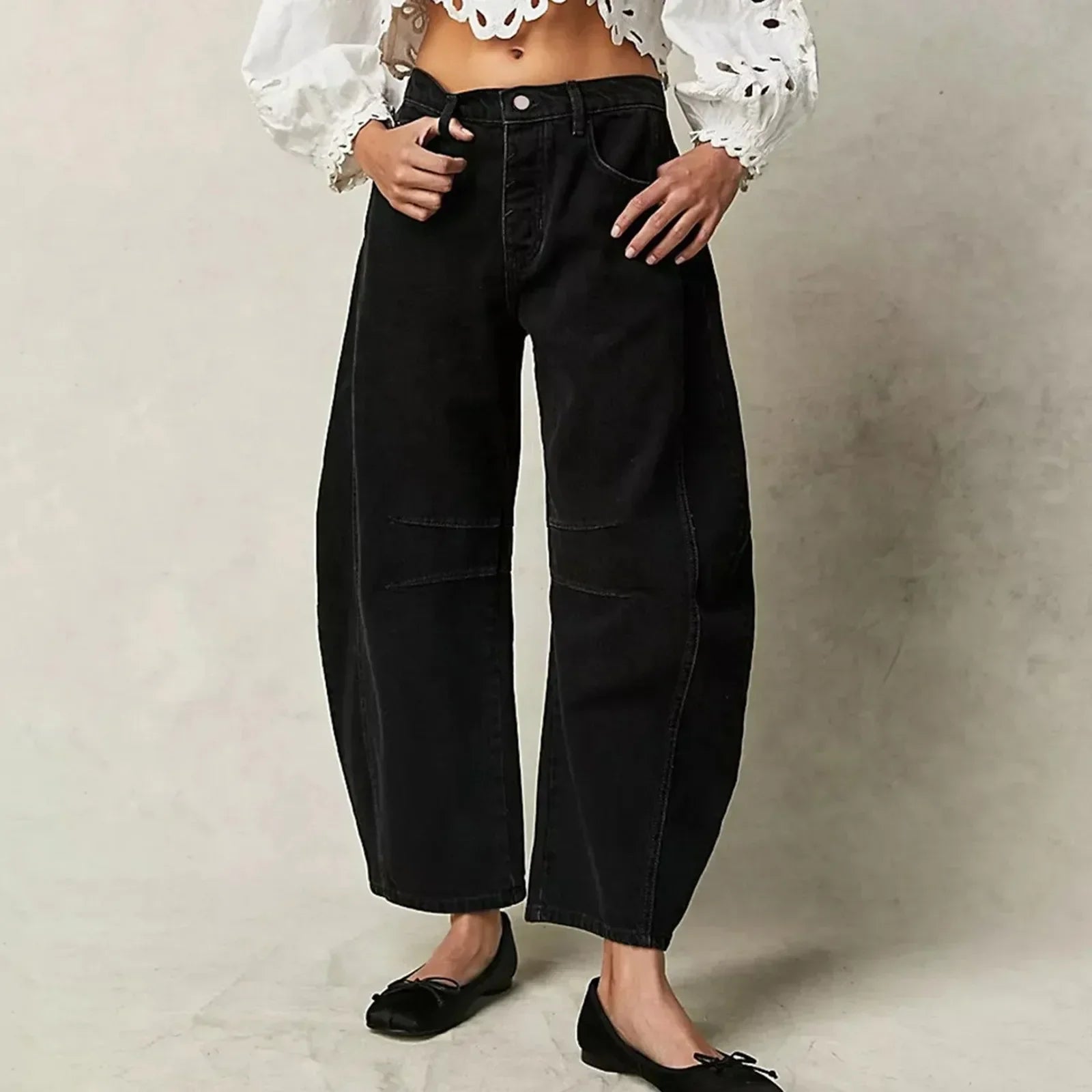 Vaqueros Mujer Suave Pierna Ancha-Melviana-