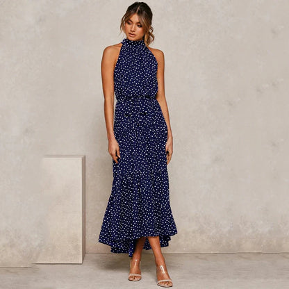 Vestido Halter Mujer Lunares Elegante-Melviana-