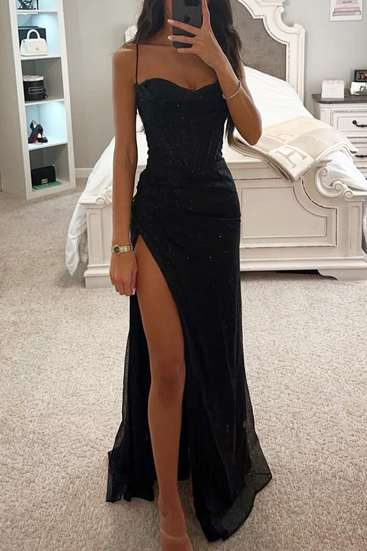 Vestido Largo Mujer Lentejuelas Brillantes-Melviana-