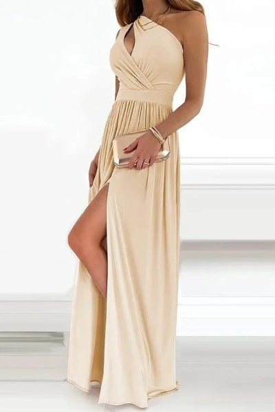 Vestido Mujer Un Solo Hombro Elegante Tejido Suave-Melviana-