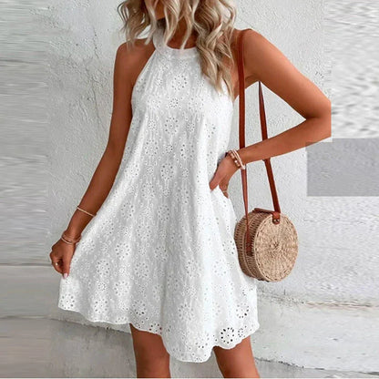 Vestido Corto Mujer Encaje Romántico-Melviana-D1-MO115001
