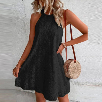 Vestido Corto Mujer Encaje Romántico-Melviana-D1-MO115011