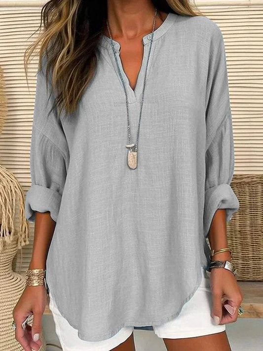 Camisa Mujer Cuello en V Elegante-Melviana-