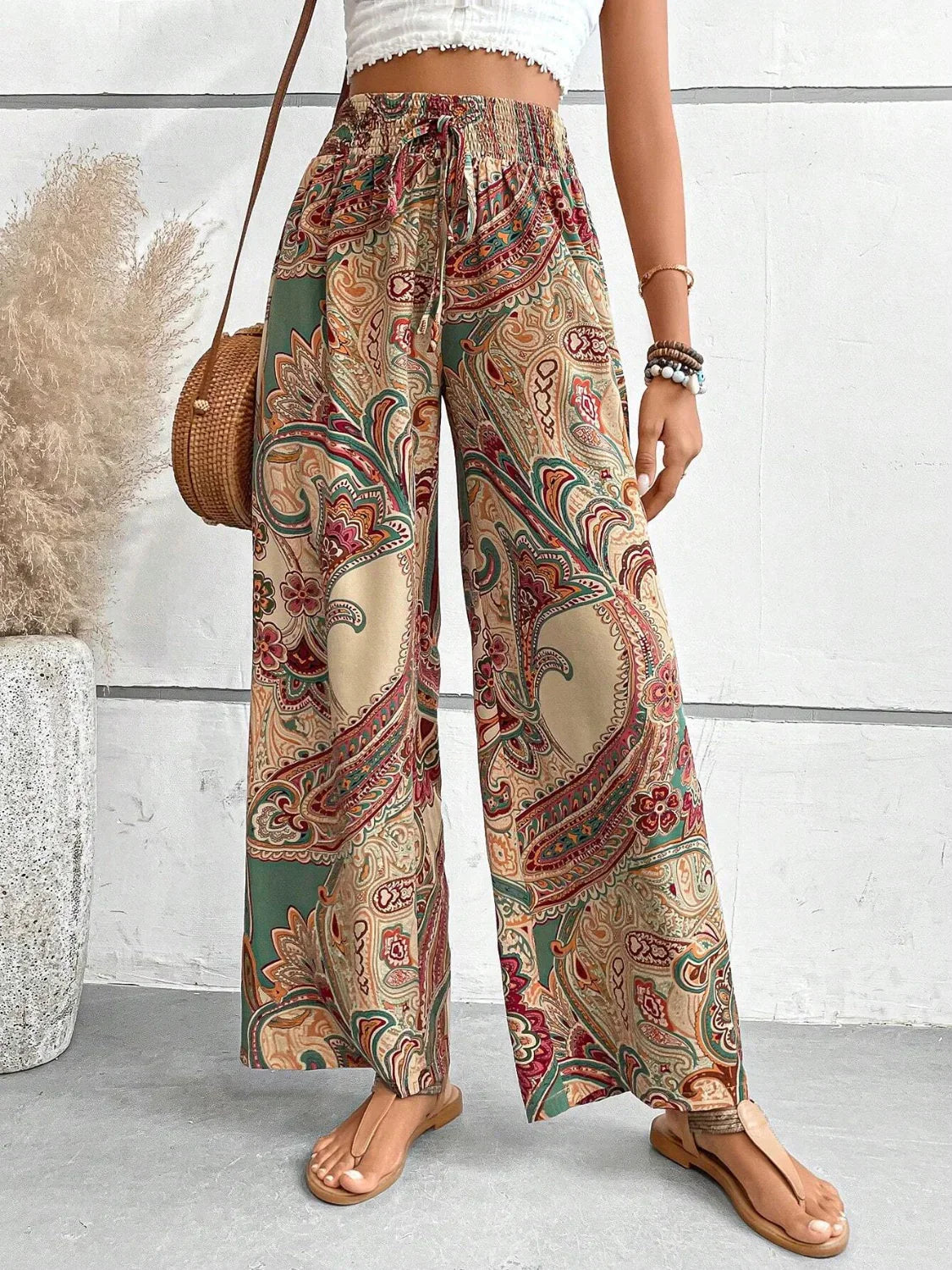 Pantalones Anchos Mujer Tela Elegante-Melviana-