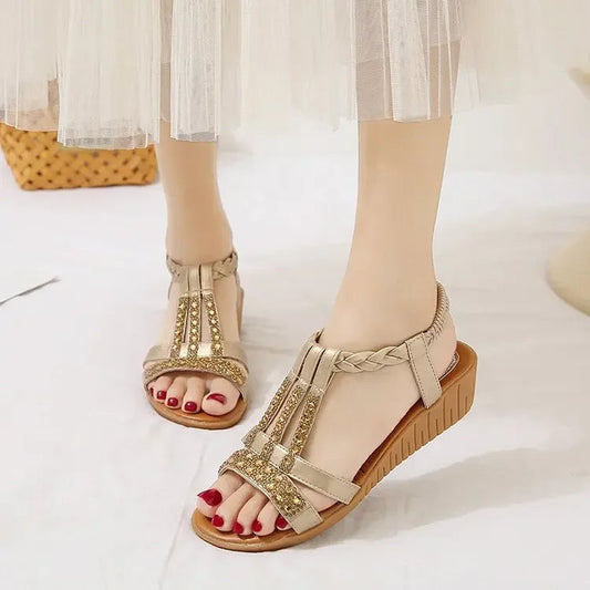 Sandalias Mujer Cuña Bohemias Únicas-Melviana-