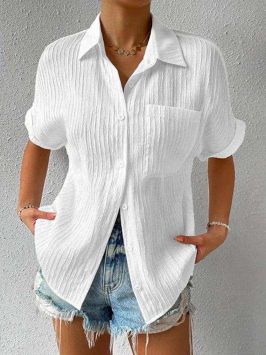 Blusa Mujer Algodón Cuello Camisero-Melviana-D5-YE270001