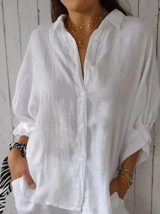 Camisa Mujer Algodón Lino Lazo-Melviana-