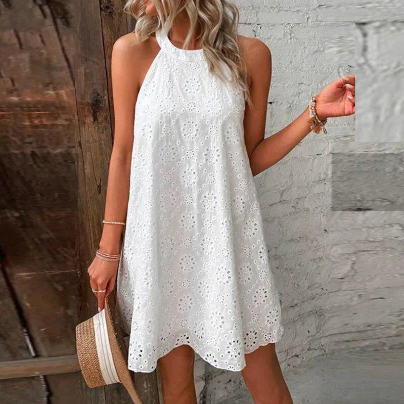 Vestido Corto Mujer Encaje Romántico-Melviana-