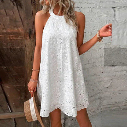 Vestido Corto Mujer Encaje Romántico-Melviana-
