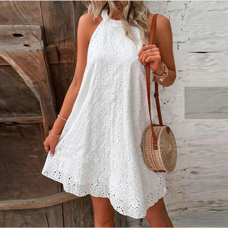 Vestido Corto Mujer Encaje Romántico-Melviana-