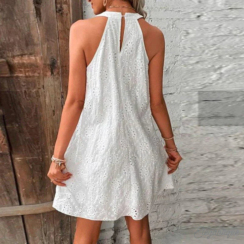 Vestido Corto Mujer Encaje Romántico-Melviana-