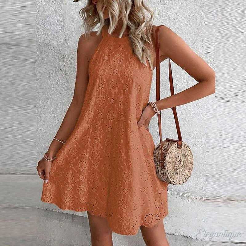 Vestido Corto Mujer Encaje Romántico-Melviana-D1-MO115016