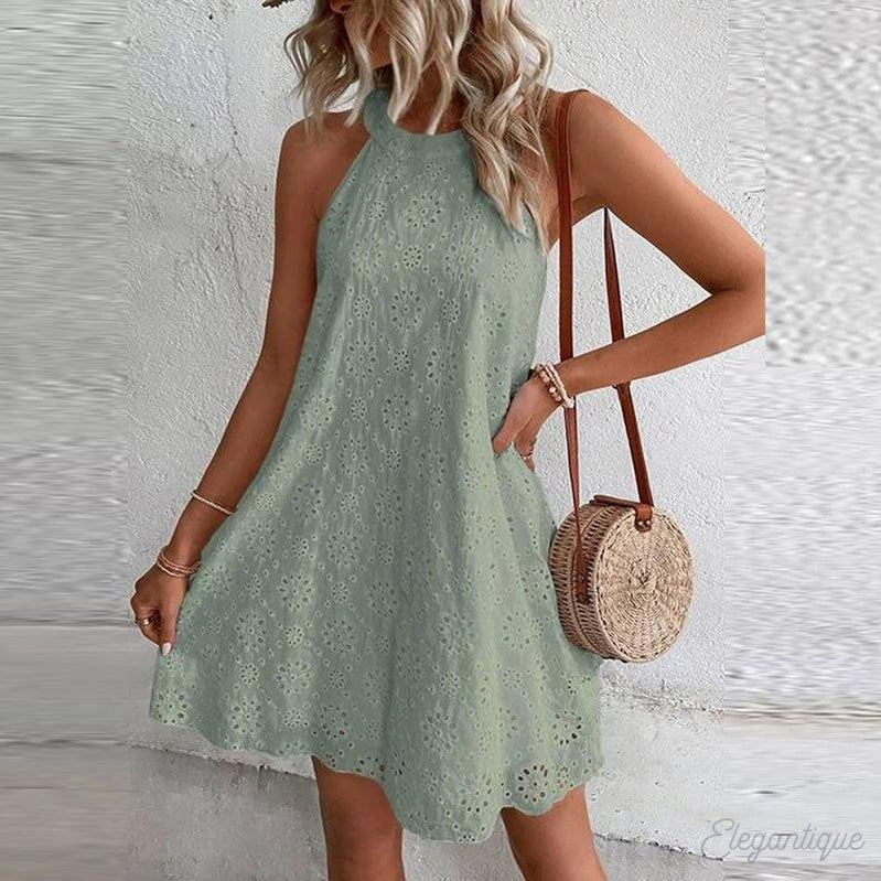 Vestido Corto Mujer Encaje Romántico-Melviana-D1-MO115006